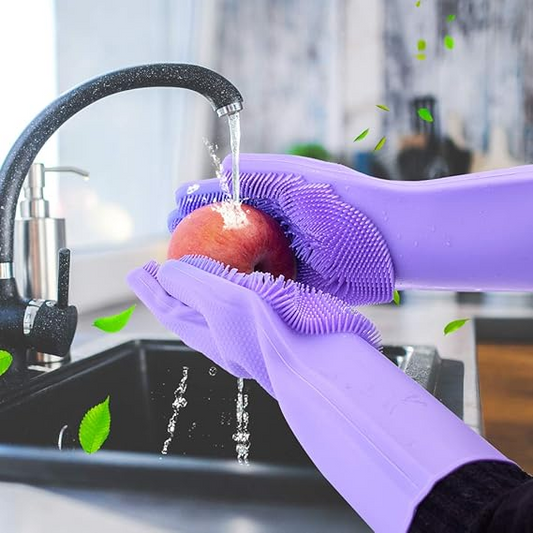 1 Pair Magic Silicone Dishwashing Gloves