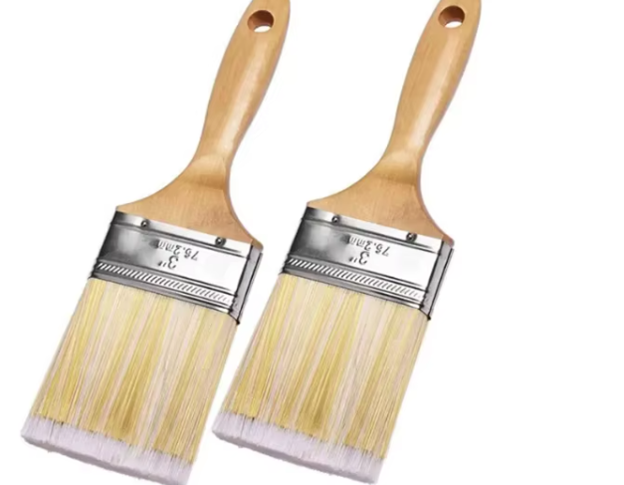 1/2” wooden handle 3” flat acrylic paint brush high grade
