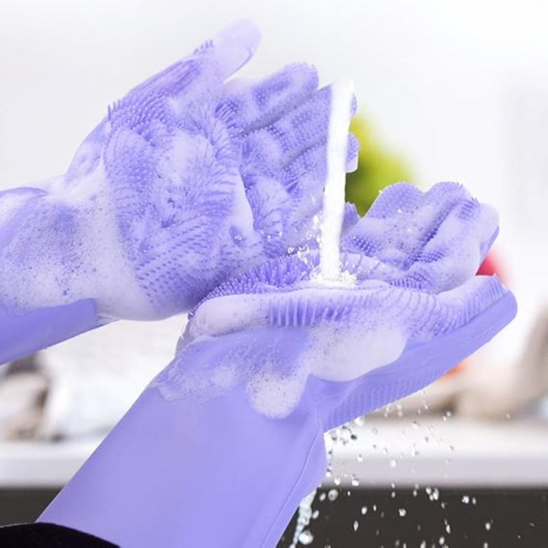 1 Pair Magic Silicone Dishwashing Gloves