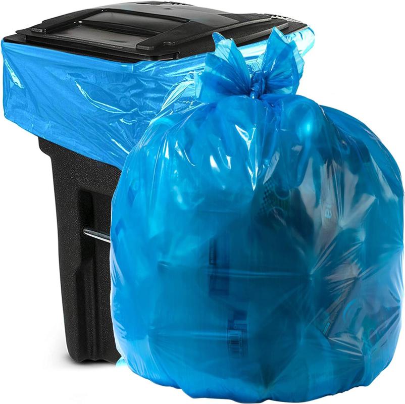55 Gal Blue Garbage Bags - 100 count