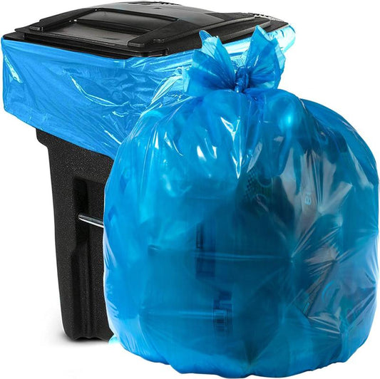 55 Gal Blue Garbage Bags - 100 count